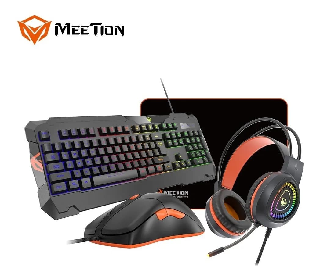 Gamer Kit 4 en 1 Casque + Clavier + Souris + Tapis de Souris Meetion C505