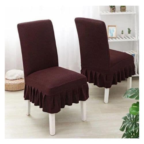 Housses pour Chaises de Salle à Manger Marron 6 Places
